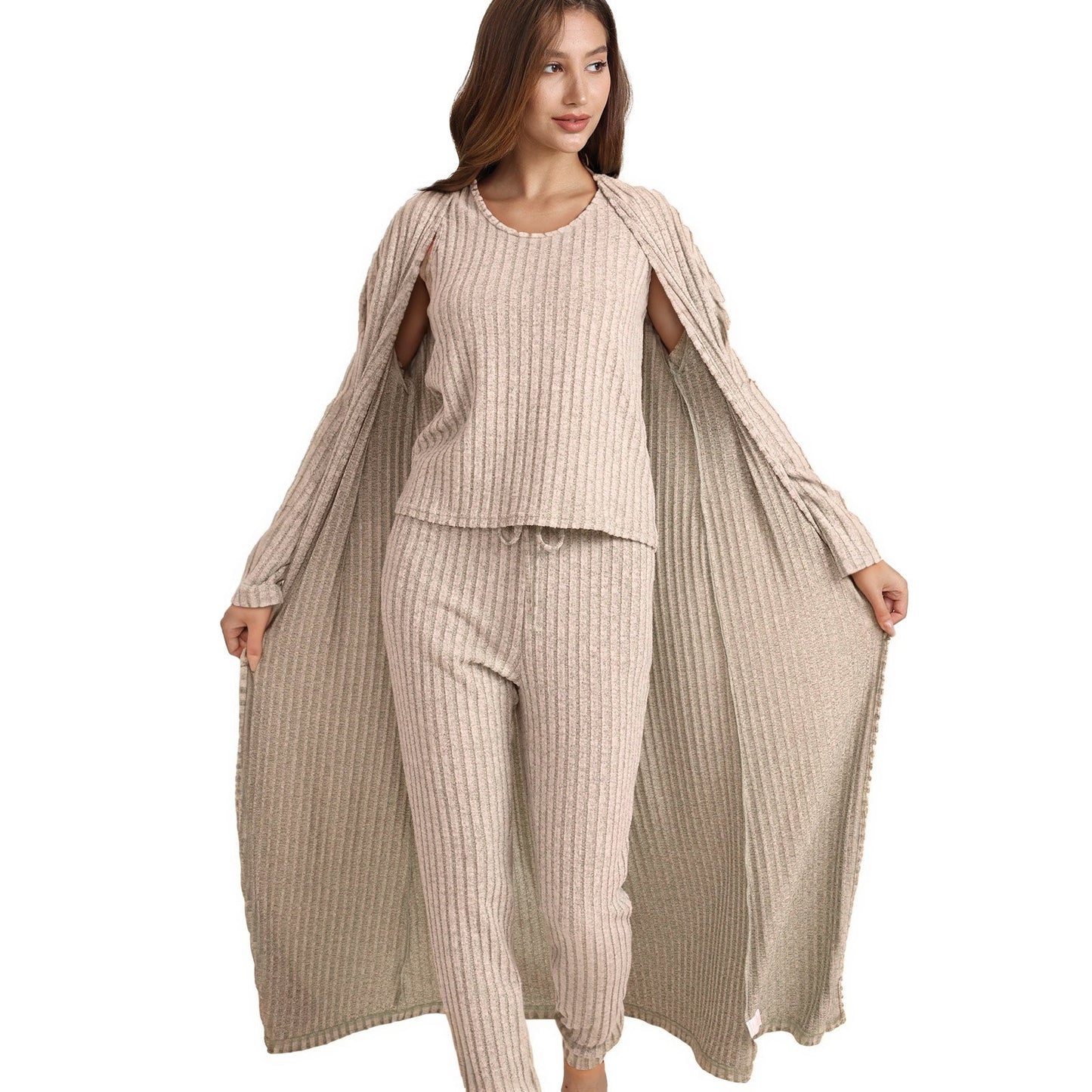 VRCÔMFY Women's 3-Piece Knit Loungewear Set